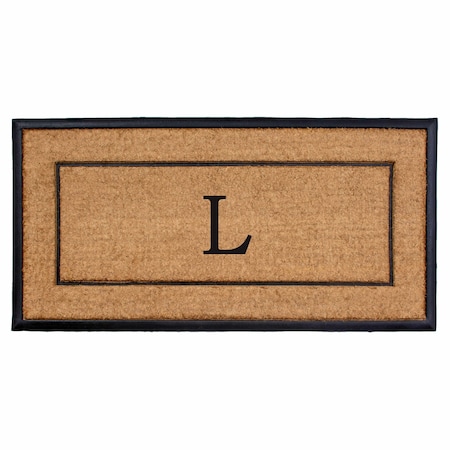 Calloway Mills Monogram Door Mat, Black, Natural, 24 in W x 48 in L 101632448L